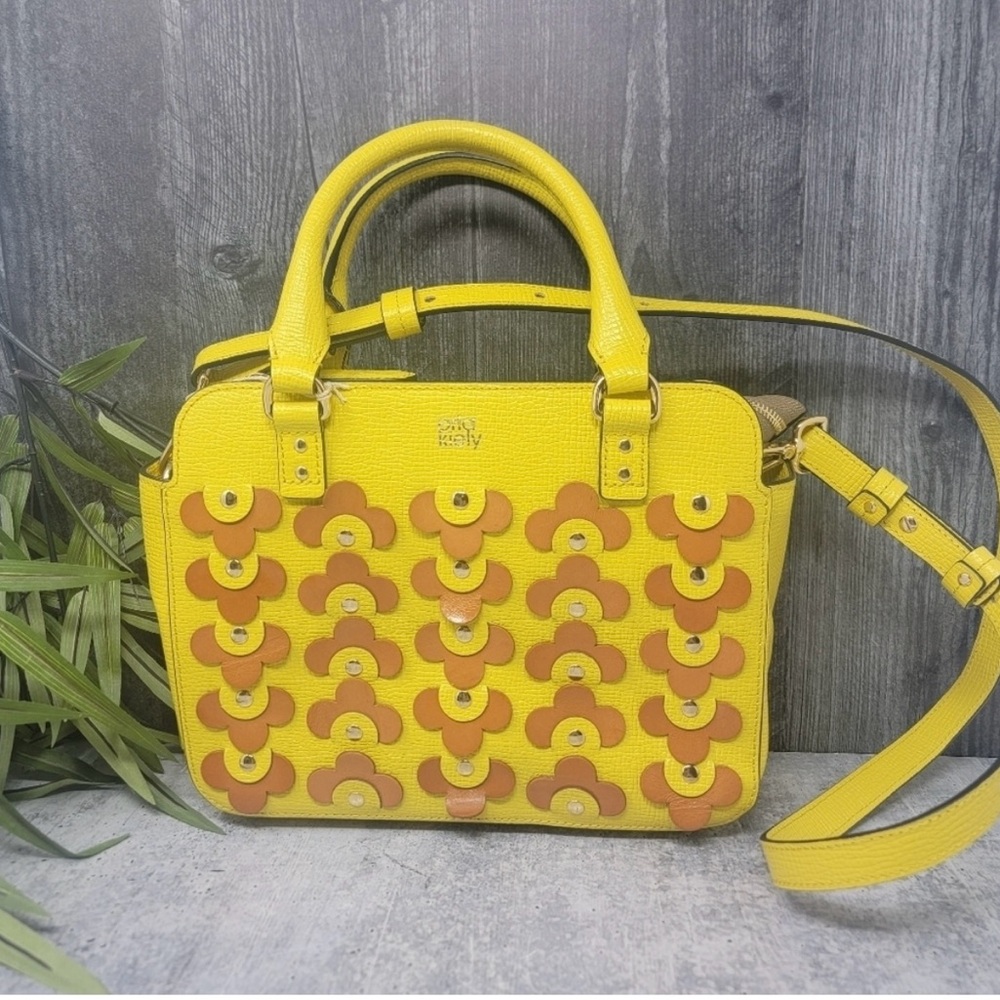 NWT Orla Kiely Yellow Confetti Satchel